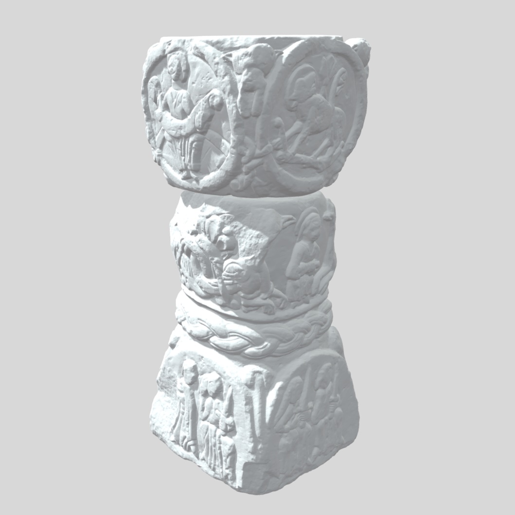 3D-modell av piscina från Sjonhem kyrka